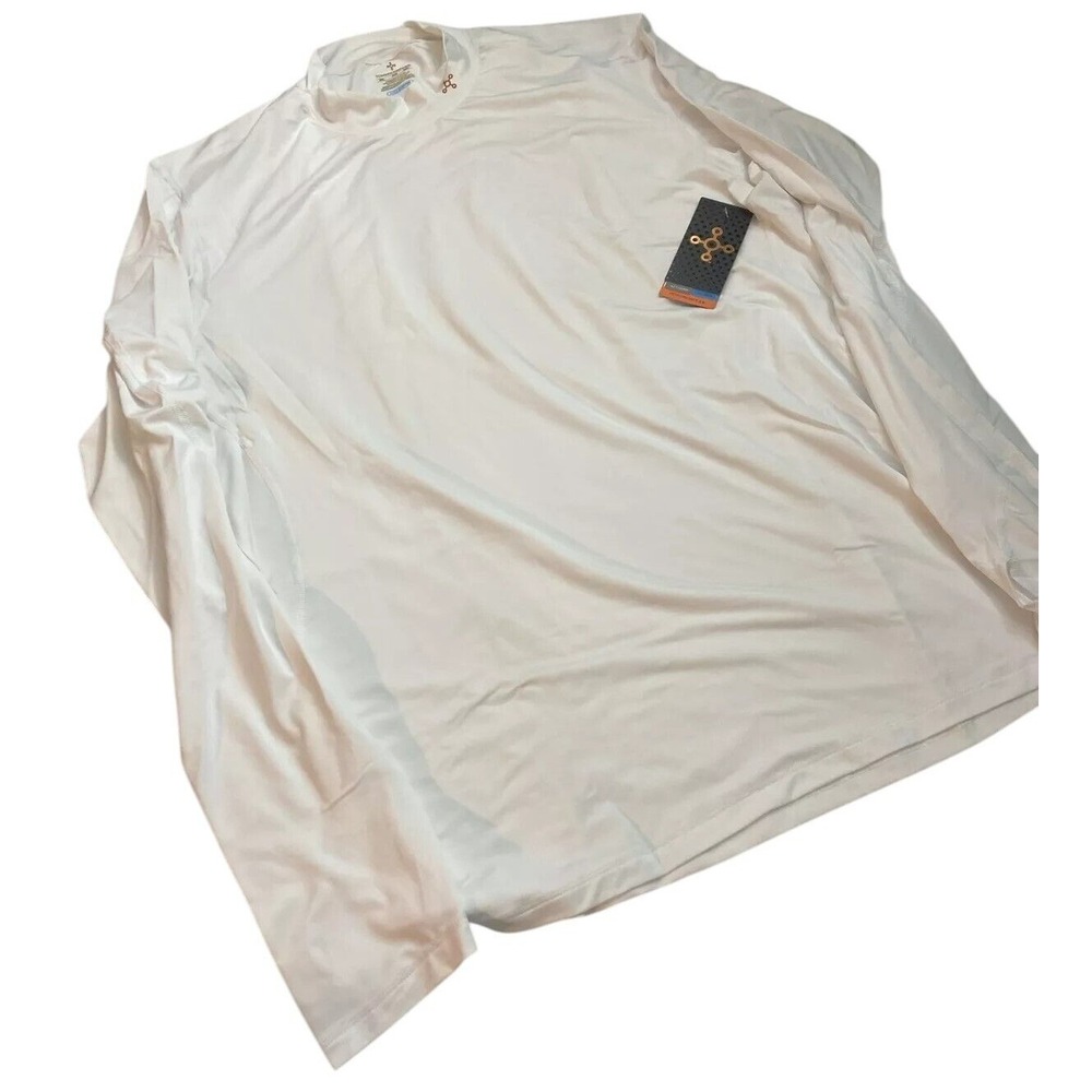 Tommie Copper 2XL Active Long Sleeve Mock Neck Fortitude Shirt White
